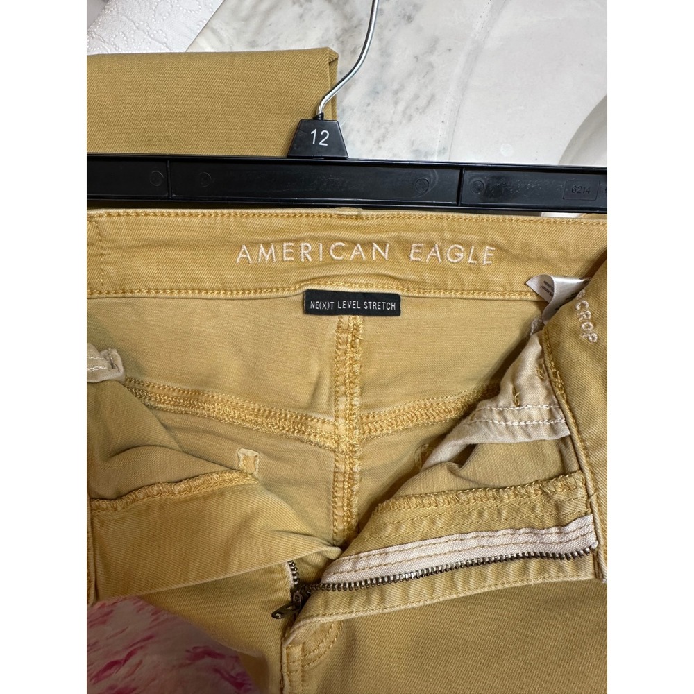 American Eagle Super Hi-Rise Jegging Crop Mustard Yellow Ne(x)t Level Stretch 10 - Picture 4 of 5
